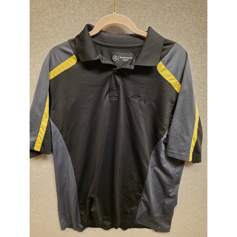 Mercedes-Benz USA Collection AMG Polo Shirt Mens 3XL Black Grey Yellow 85119